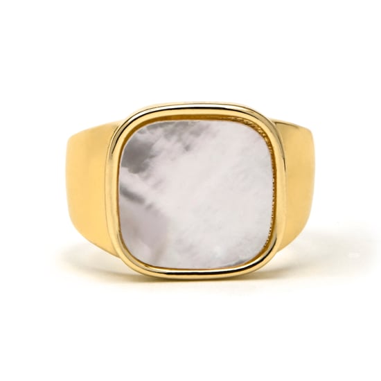 Luxenter Ring mit 18k Gold Finish weißem Perlmutt - Misau - Image 4