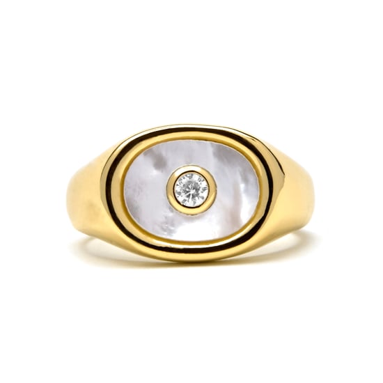 Luxenter Ring mit weißem Perlmutt aus 18k Gold - Staxo - Image 4