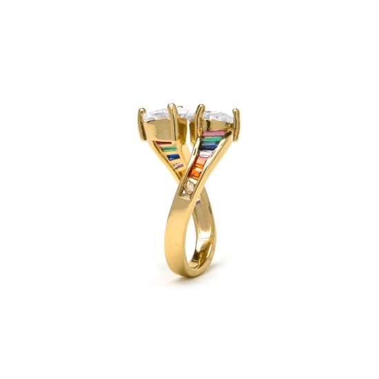 Luxenter Ring mit glänzendem 18k Gold Finish Zirkonia - Darbia - Image 3