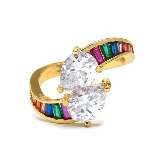 Luxenter Ring mit glänzendem 18k Gold Finish Zirkonia - Darbia - Image 4