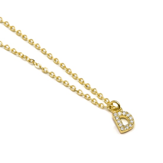 Luxenter Halskette mit glänzendem Zirkonia 18k Gold-Finish - Alphabet - Image 3