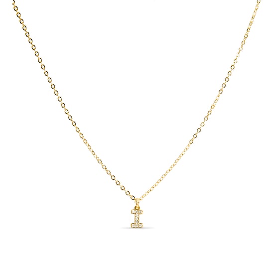Luxenter Halskette mit glänzendem Zirkonia 18k Gold-Finish - Alphabet - Image 1