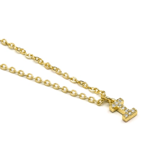 Luxenter Halskette mit glänzendem Zirkonia 18k Gold-Finish - Alphabet - Image 3