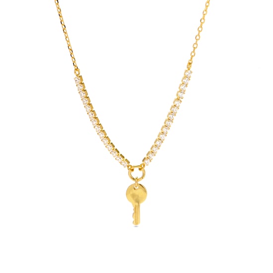 Luxenter Halskette aus 925er Sterlingsilber mit 18 Karat Gelbgold - Dikar - Image 2