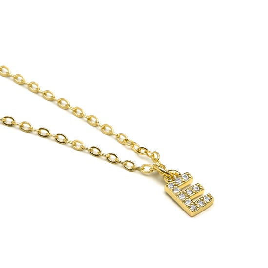 Luxenter Halskette mit glänzendem Zirkonia 18k Gold-Finish - Alphabet - Image 3