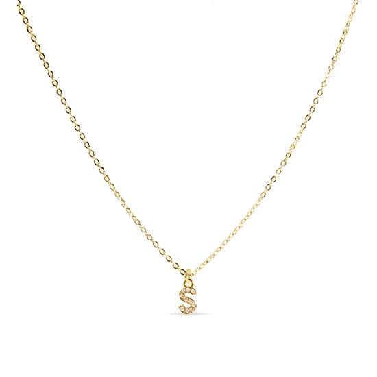 Luxenter Halskette mit glänzendem Zirkonia 18k Gold-Finish - Alphabet - Image 1