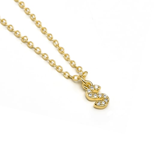 Luxenter Halskette mit glänzendem Zirkonia 18k Gold-Finish - Alphabet - Image 3