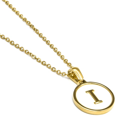 Luxenter-Halskette aus weißem Perlmutt in 18 Karat Gelbgold - Alphabet - Image 3