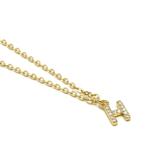 Luxenter Halskette mit glänzendem Zirkonia 18k Gold-Finish - Alphabet - Image 3