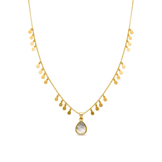 Luxenter Halskette aus weißem Perlmutt in 18 Karat Gelbgold - Lain - Image 1