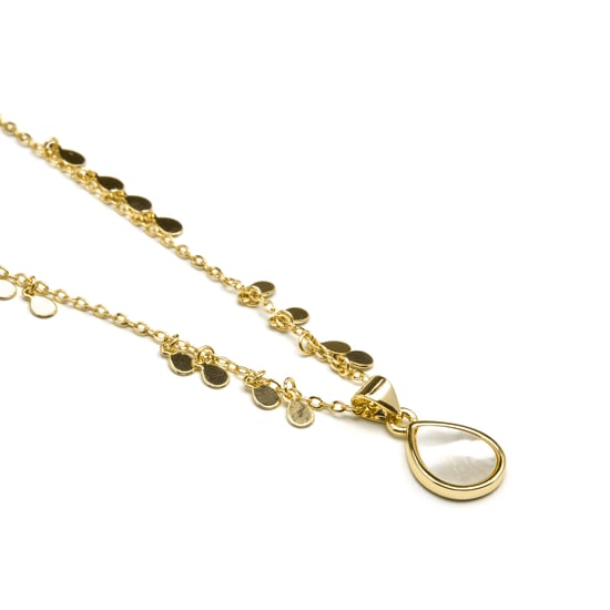 Luxenter Halskette aus weißem Perlmutt in 18 Karat Gelbgold - Lain - Image 3