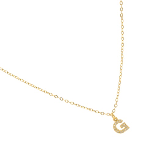 Luxenter Halskette mit glänzendem Zirkonia 18k Gold-Finish - Alphabet - Image 3