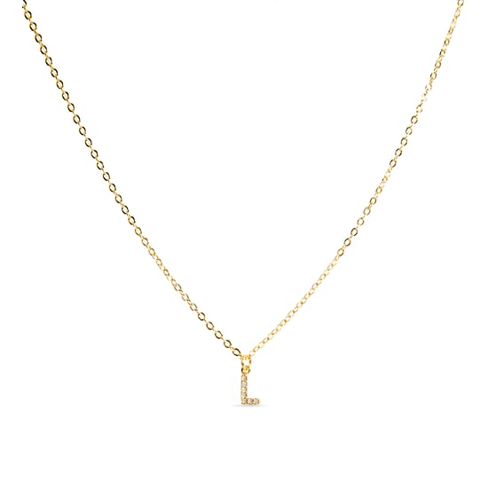 Luxenter Halskette mit glänzendem Zirkonia 18k Gold-Finish - Alphabet - Image 1