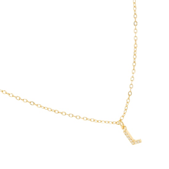 Luxenter Halskette mit glänzendem Zirkonia 18k Gold-Finish - Alphabet - Image 3