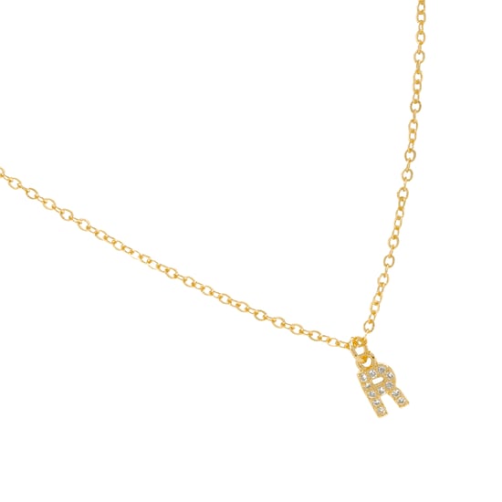 Luxenter Halskette mit glänzendem Zirkonia 18k Gold-Finish - Alphabet - Image 3