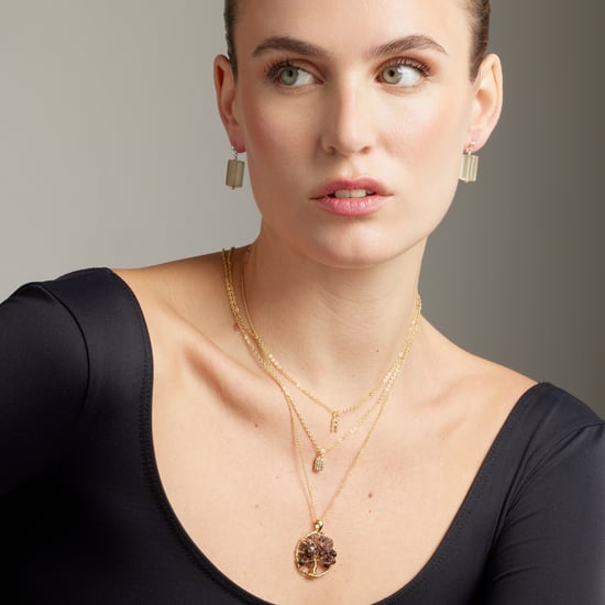 Luxenter Halskette mit glänzendem Zirkonia 18k Gold-Finish - Alphabet - Image 2