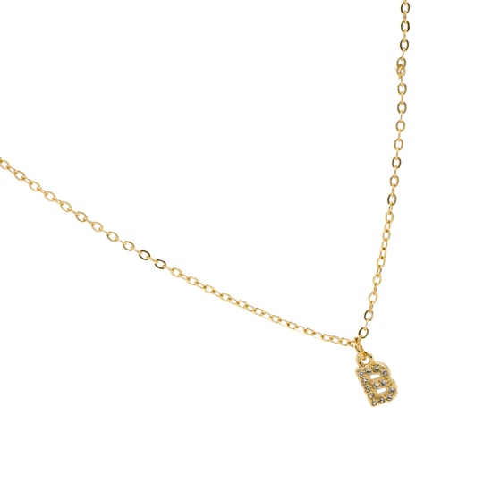 Luxenter Halskette mit glänzendem Zirkonia 18k Gold-Finish - Alphabet - Image 3