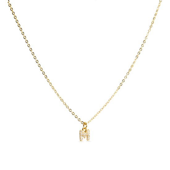 Luxenter Halskette mit glänzendem Zirkonia 18k Gold-Finish - Alphabet - Image 1