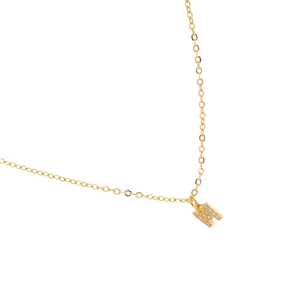 Luxenter Halskette mit glänzendem Zirkonia 18k Gold-Finish - Alphabet - Image 3