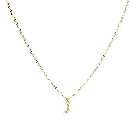 Luxenter Halskette mit glänzendem Zirkonia 18k Gold-Finish - Alphabet - Image 1