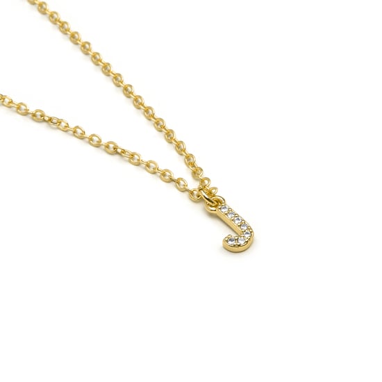 Luxenter Halskette mit glänzendem Zirkonia 18k Gold-Finish - Alphabet - Image 3