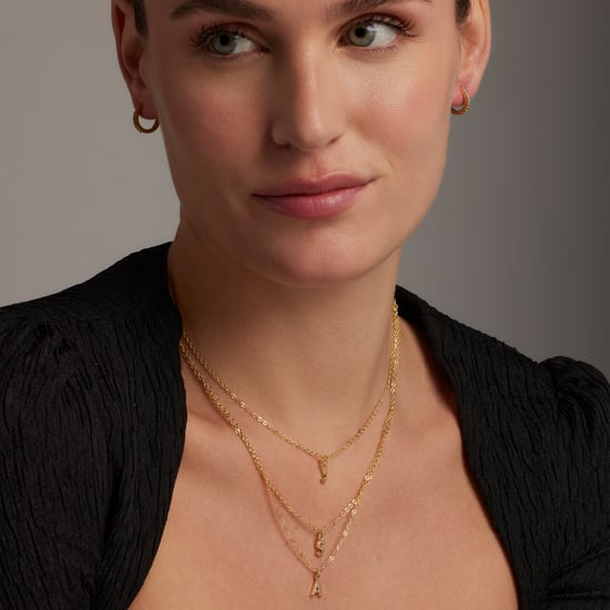 Luxenter Halskette mit glänzendem Zirkonia 18k Gold-Finish - Alphabet - Image 2