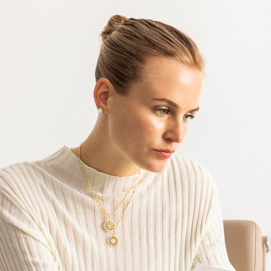 Luxenter Halskette mit glänzenden Zirkonia 18k Gold Finish - Yakde - Image 2