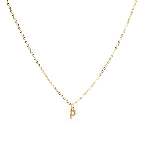 Luxenter Halskette mit glänzendem Zirkonia 18k Gold-Finish - Alphabet - Image 1