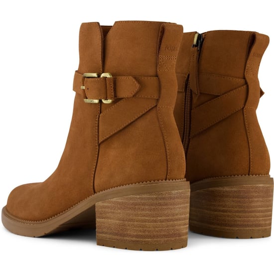 TOMS Hailey Schnallenleder Damen Stiefeletten in Bernsteinbraun mit Absatz - Image 2