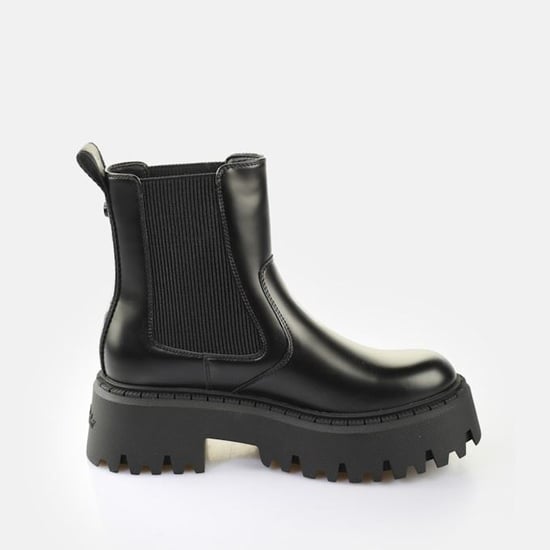 Buffalo Aspen Chelsea Damen Schwarze Stiefel - Image 2