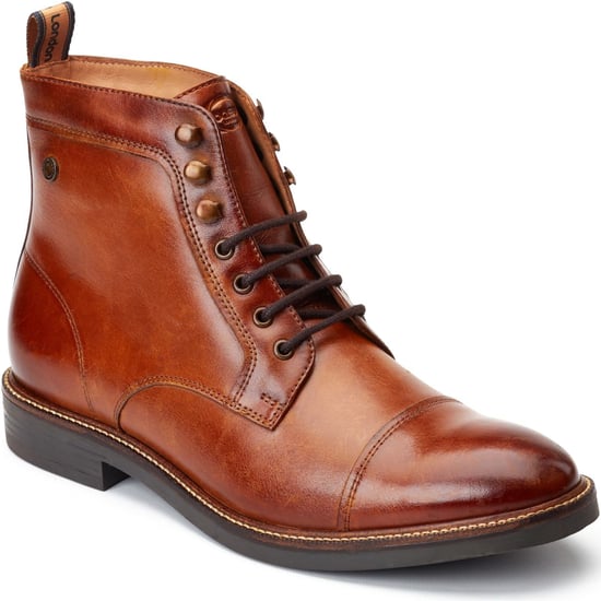 Base London Plymouth Leder Herren Stiefeletten in verbranntem Tan - Image 1