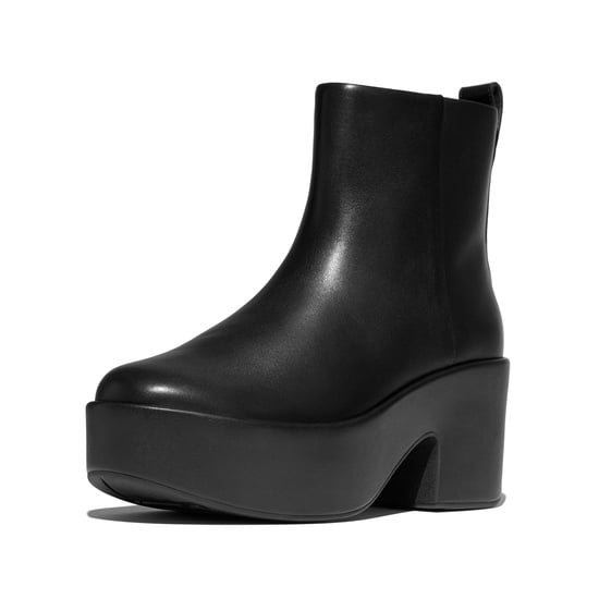 FitFlop Plattform-Stiefeletten aus Leder für Damen in Schwarz - Image 4