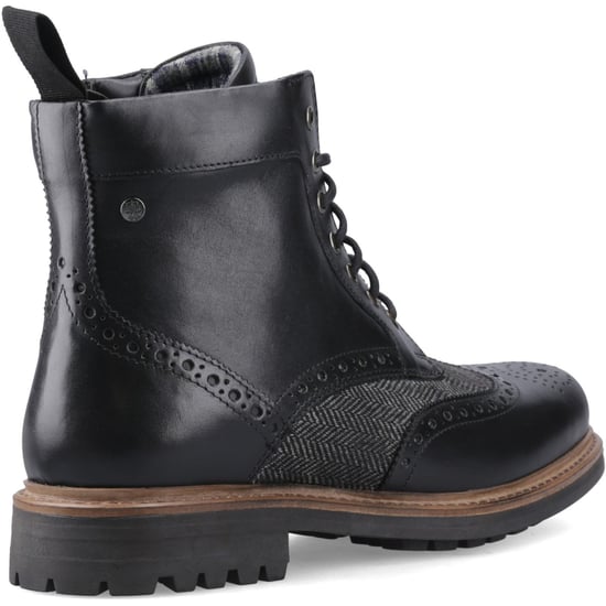 Hunter Loch Brogue Ankle-Stiefel aus Leder für Herren in Schwarz - Image 2