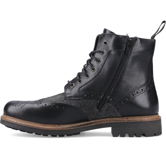 Hunter Loch Brogue Ankle-Stiefel aus Leder für Herren in Schwarz - Image 4