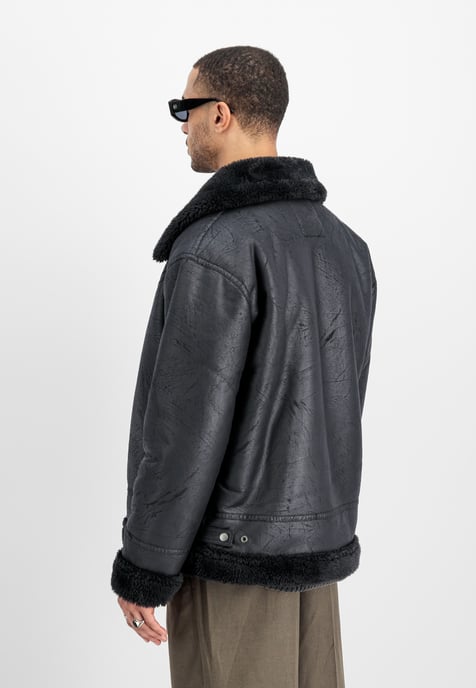 B-3 Faux Leather Bomber Jacket - Image 3