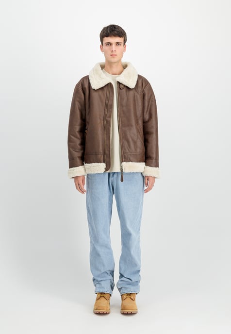 B-3 Faux Leather Bomber Jacket - Image 2