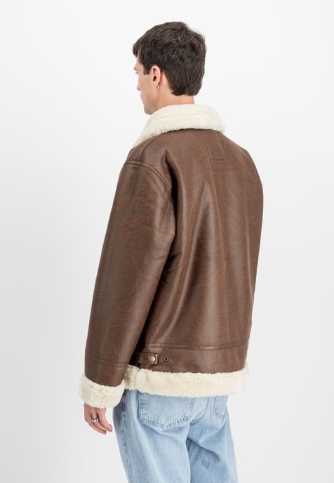 B-3 Faux Leather Bomber Jacket - Image 3