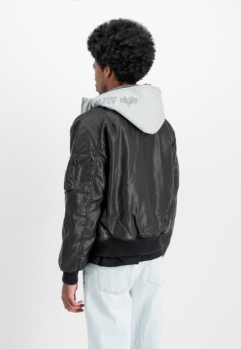 MA-1 D-Tec Faux Leather Bomber Jacket - Image 3