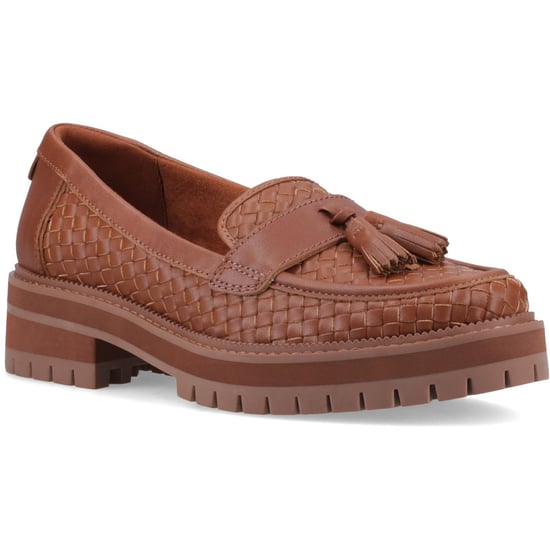 TOMS Cara Gewebte Damen Mokassins in Bernsteinbraun - Image 1
