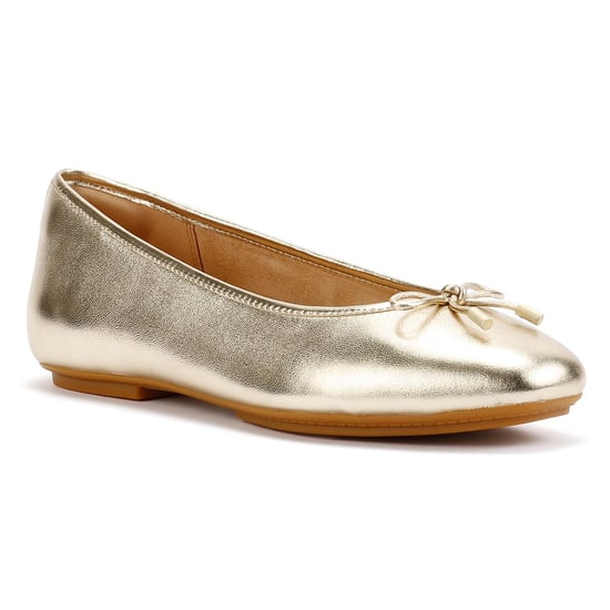 FitFlop Delicato Leder Damen Gold Flats - Image 2