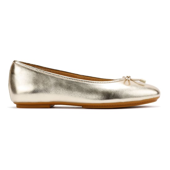 FitFlop Delicato Leder Damen Gold Flats - Image 5