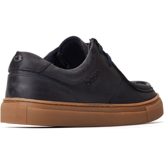 Base London Dalston Leder Herren Mokassins Schuhe in Marineblau - Image 2