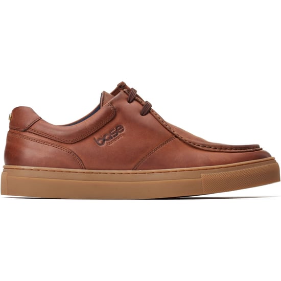 Base London Dalston Leder Herren Braune Mokassins Schuhe - Image 5