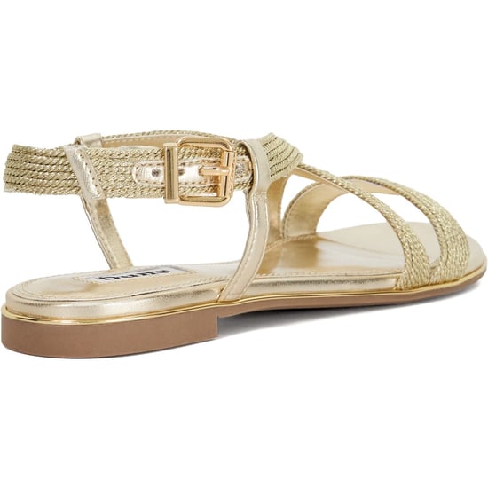 Dune Lope Damen Sandalen Aus Stoff In Gold - Image 2