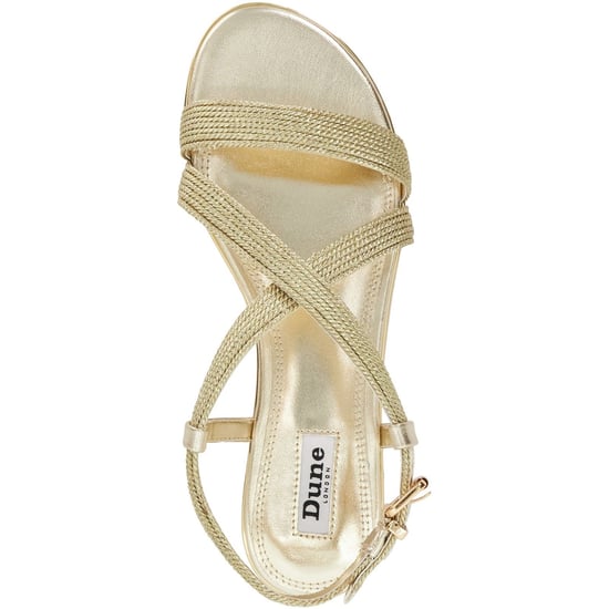 Dune Lope Damen Sandalen Aus Stoff In Gold - Image 3