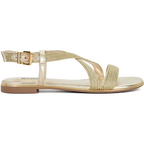 Dune Lope Damen Sandalen Aus Stoff In Gold - Image 4