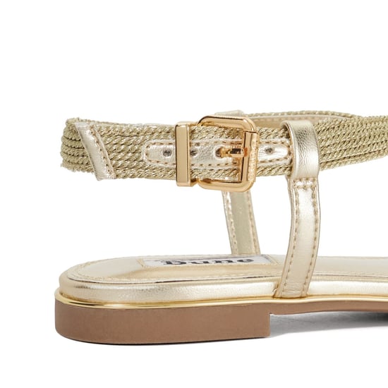 Dune Lope Damen Sandalen Aus Stoff In Gold - Image 5