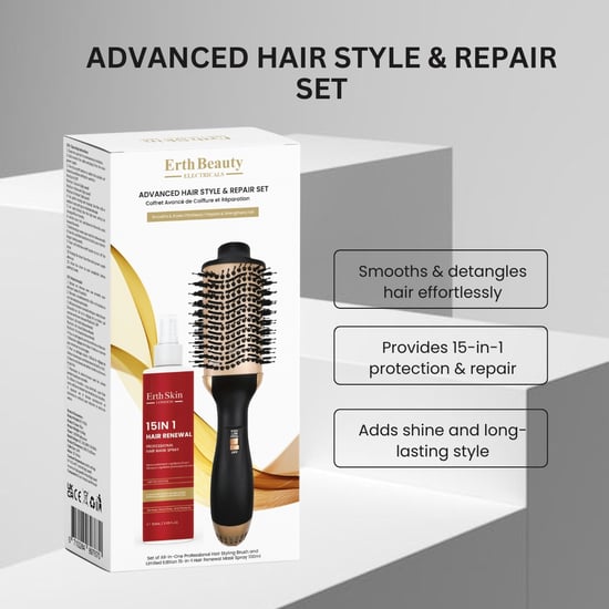 FORTSCHRITTLICHES HAARSTYLING- & REPARATURENSET (ALL-IN-ONE PROFESSIONELLE HAARBÜRSTE + 15-IN-1 HAARSPRAY – 100ML) - Image 3