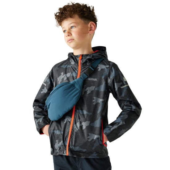 Regatta - "Lever II" Jacke, wasserfest für Kinder (Marineblau/Mandarinen-Tango) - Image 4