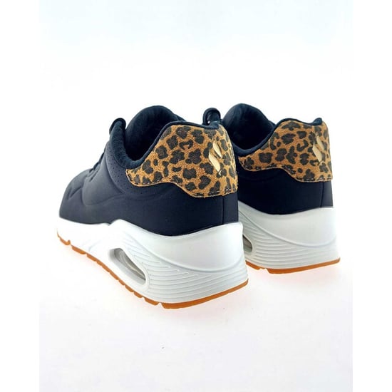 Skechers UNO - Jungle Nite Polyurethan Damen Schwarz/Leopard Sneakers - Image 4